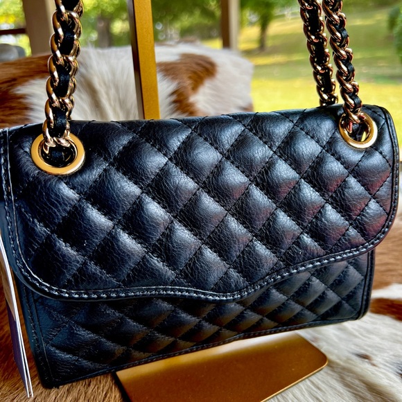 Rebecca Minkoff Black Quilted Chain Shoulder Bag - Picture 3 of 16